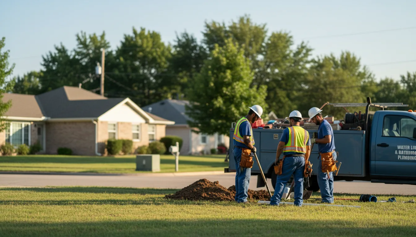Residential water line and bathroom plumbing service in Hepler, KS